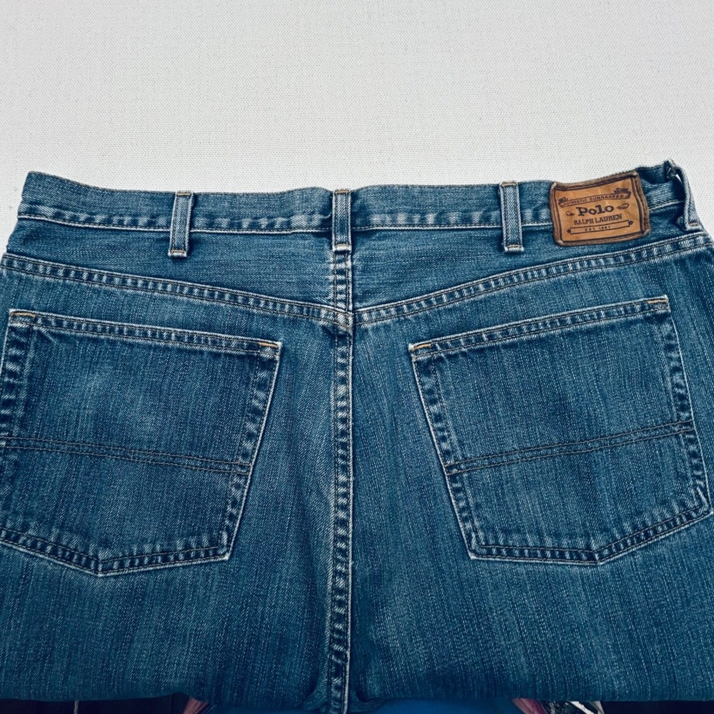 Polo Ralph Lauren Classic Fit Jeans Mens 38x30 Blue Denim Straight Leg Y2K 90s - Picture 5 of 12